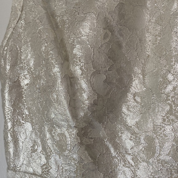 H&M white metallic dress gold flecks nwt bridal bride wedding - Picture 3 of 13